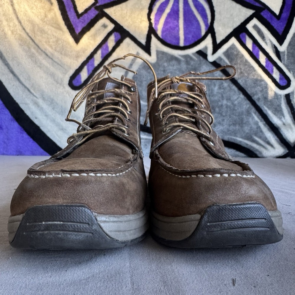 Size 11.5 - Carhartt Men's Moc Toe Wedge Chukka Soft Toe Work Boot Brown CMX4023 - Picture 4 of 10